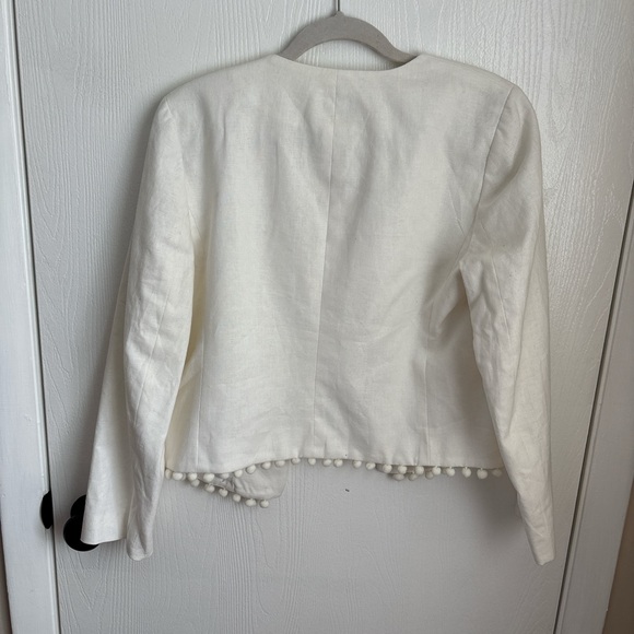 J. Crew White Cropped Linen Blazer - Picture 2 of 6